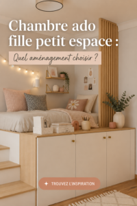 Chambre d'ado aménagée dans un petit espace avec des couleurs vives et un mobilier fonctionnel
