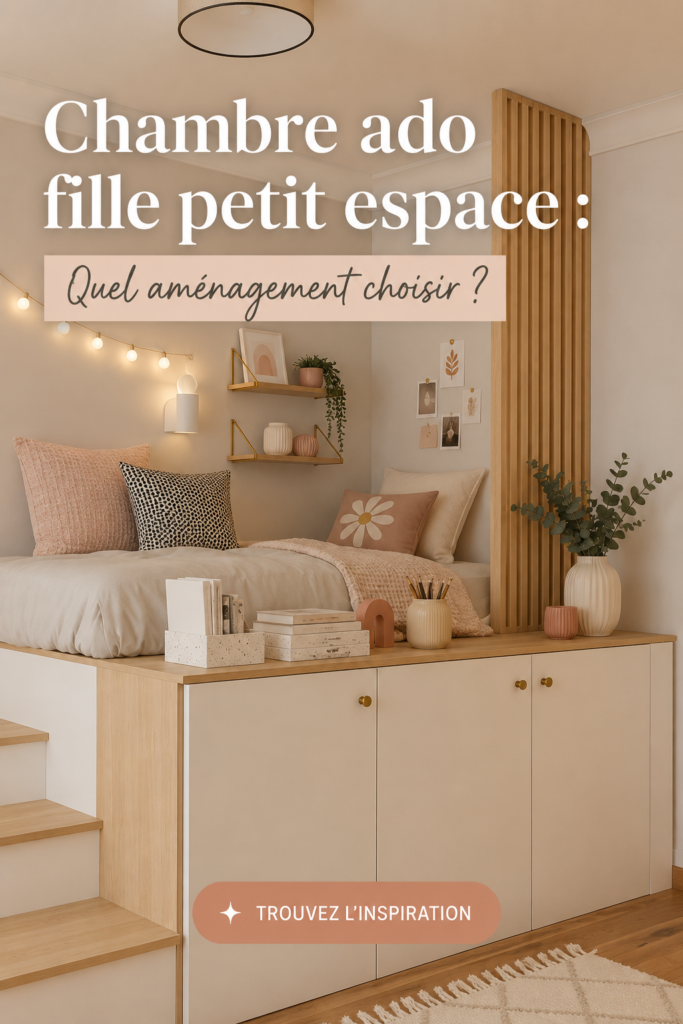 Chambre d'ado aménagée dans un petit espace avec des couleurs vives et un mobilier fonctionnel