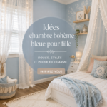 Une chambre d'enfant boho en bleu qui dégage chaleur et confort