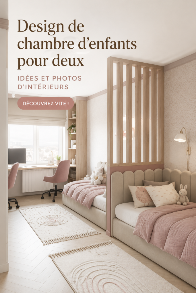 Aménagement d'une chambre d'enfants à partager avec lits superposés et décorations personnalisées