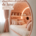 Chambre d'enfant luxueuse et chaleureuse avec des couleurs douces et des meubles élégants