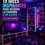 Chambre moderne de gamer décorée avec style et confort