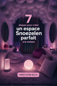 Un espace Snoezelen harmonieux avec des lumières douces et du mobilier confortable.