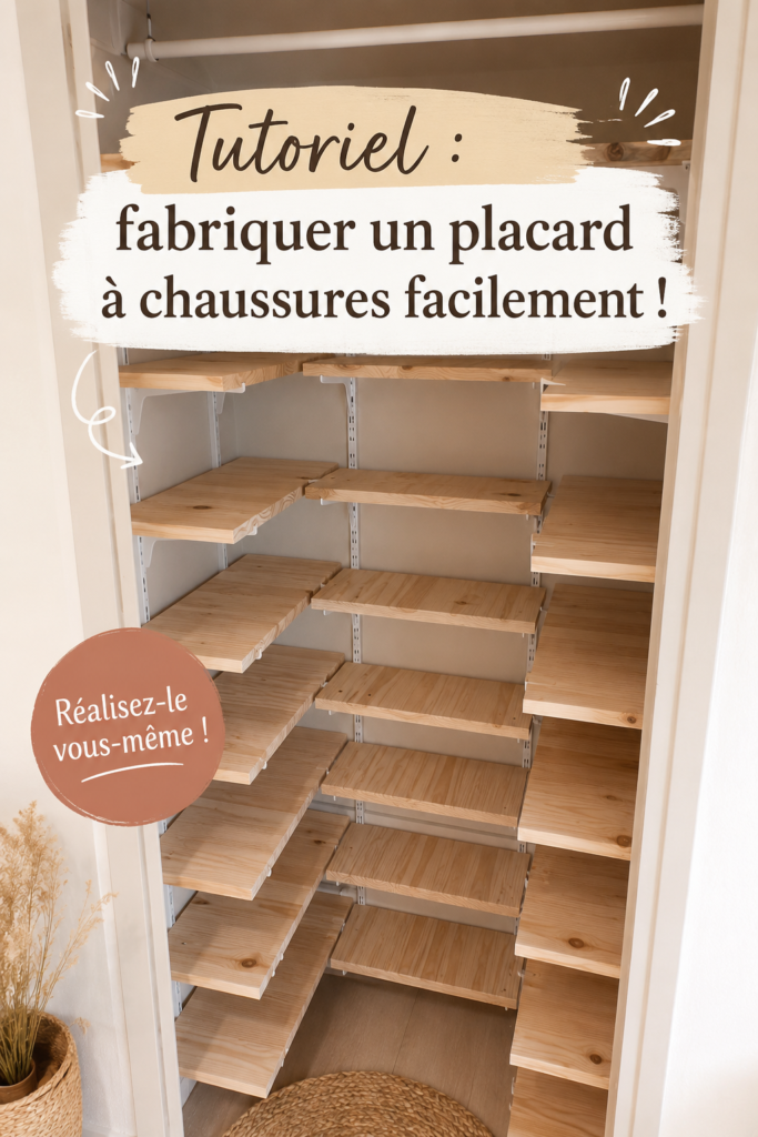 Placard à chaussures fait maison organisé dans une entrée de maison moderne
