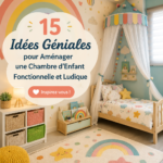 Une chambre d'enfant colorée avec des espaces de jeu et de rangement fonctionnels.