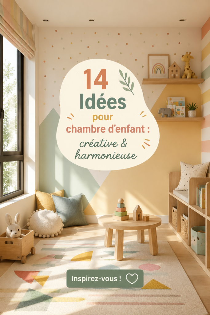 Chambre d'enfant décorée avec des couleurs apaisantes et créatives.