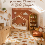 Chambre de bébé décorée avec des couleurs douces et des accessoires chaleureux