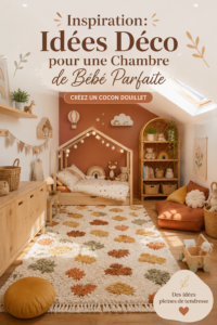 Chambre de bébé décorée avec des couleurs douces et des accessoires chaleureux