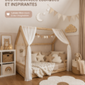 Chambre d'enfant colorée et ludique avec des éléments décoratifs variés.