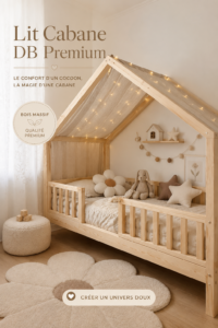 Lit cabane DB Premium dans une chambre d'enfant lumineuse et accueillante