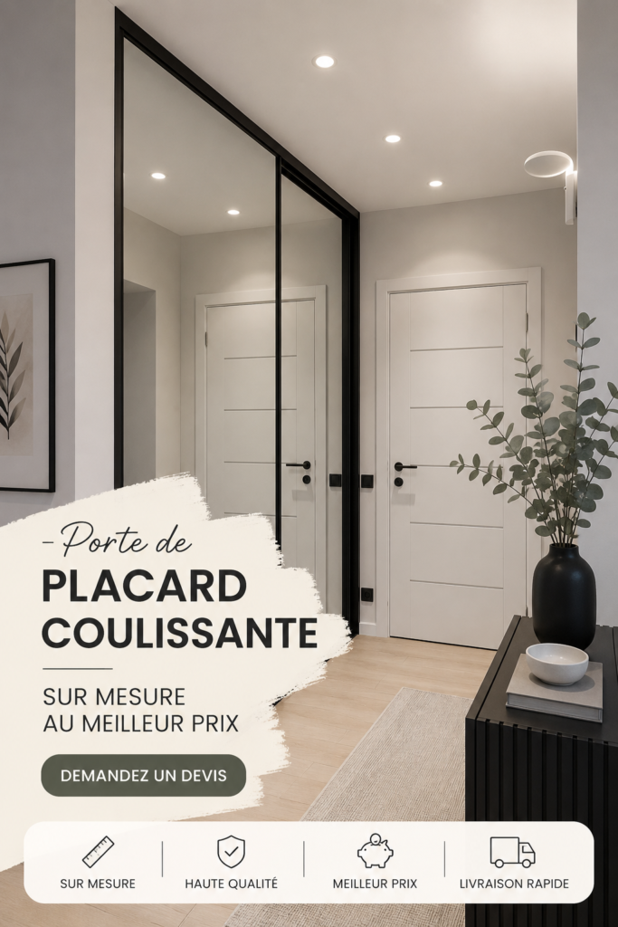 Porte de placard coulissante sur mesure dans un intérieur moderne