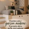 Une chambre moderne pour ado avec une décoration cool et fonctionnelle.