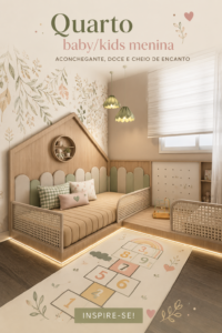 Chambre de bébé fille avec décorations délicates et meubles en bois