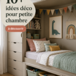 Idées pratiques de rangement sous le lit dans la chambre d'enfants.