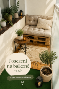 Un balcon aménagé avec des plantes vertes et un mobilier confortable, idéal pour se détendre.
