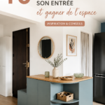 Une entrée bien aménagée avec des meubles fonctionnels et une décoration chaleureuse.