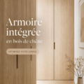 Armoire intégrée en chêne alliant design et fonctionnalité dans un intérieur chaleureux
