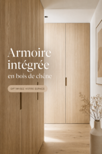 Armoire intégrée en chêne alliant design et fonctionnalité dans un intérieur chaleureux