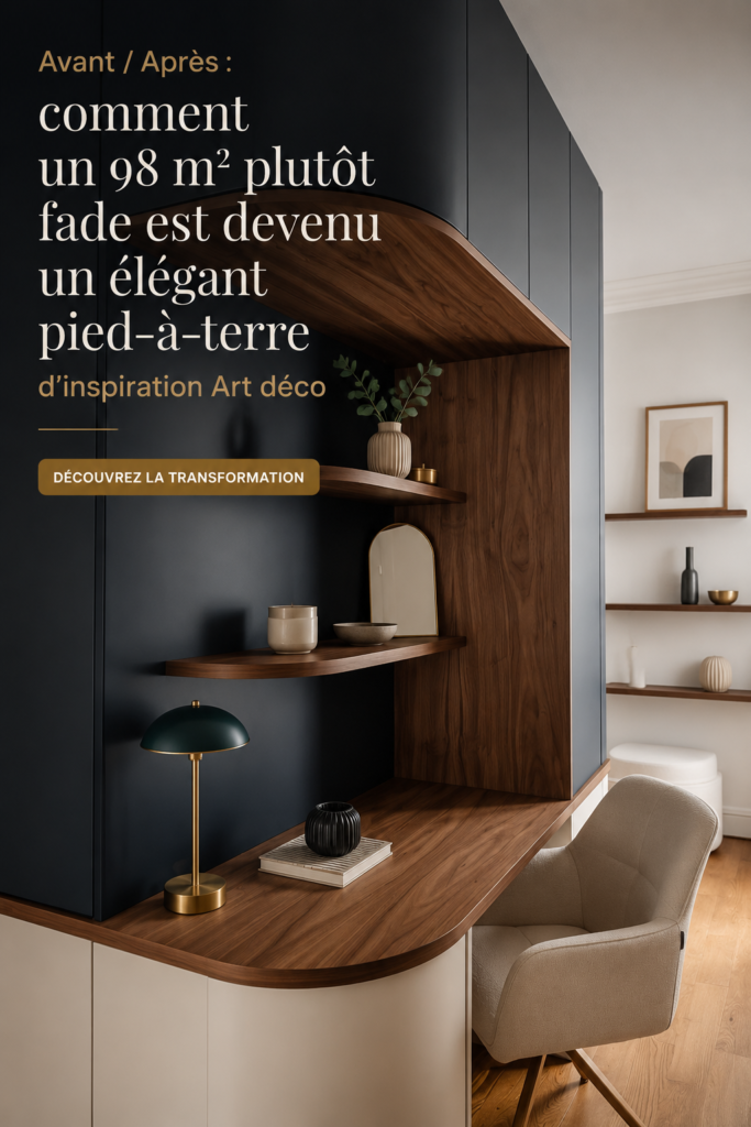 Transformation d'un appartement fade en élégant pied-à-terre d'inspiration Art déco.