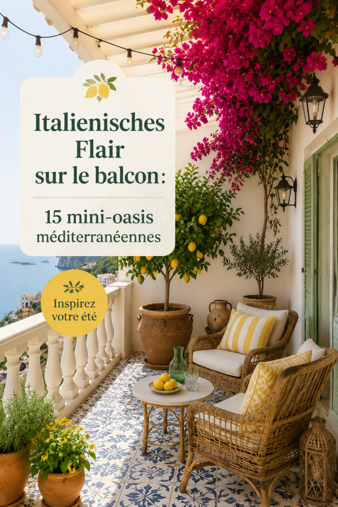 Balcon décoré dans un style méditerranéen avec des plantes et un mobilier chaleureux.