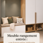 Banquette de rangement intégrée dans une entrée élégante
