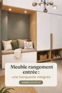 Banquette de rangement intégrée dans une entrée élégante