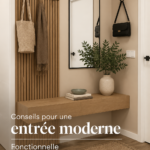 Un hall d'entrée moderne avec des meubles fonctionnels et une belle décoration.