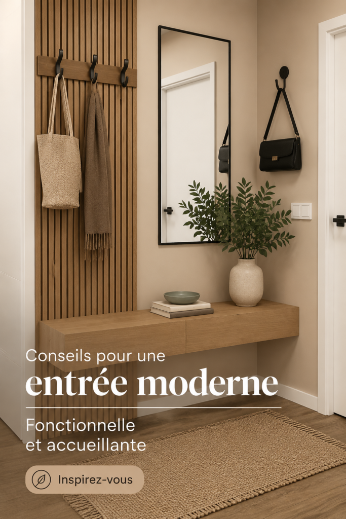 Un hall d'entrée moderne avec des meubles fonctionnels et une belle décoration.