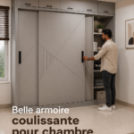 Armoire coulissante moderne dans une chambre à coucher élégante