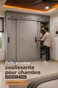 Armoire coulissante moderne dans une chambre à coucher élégante