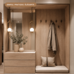 Entrée accueillante avec un mobilier fonctionnel et décoratif