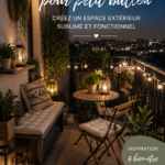 Belles fleurs sur un petit balcon aménagé de manière créative