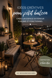 Belles fleurs sur un petit balcon aménagé de manière créative