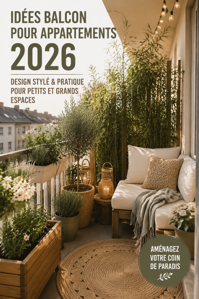 Un balcon bien aménagé avec des plantes et du mobilier confortable.