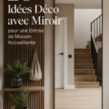 Entrée accueillante avec un grand miroir décoratif sur le mur
