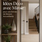 Entrée accueillante avec un grand miroir décoratif sur le mur