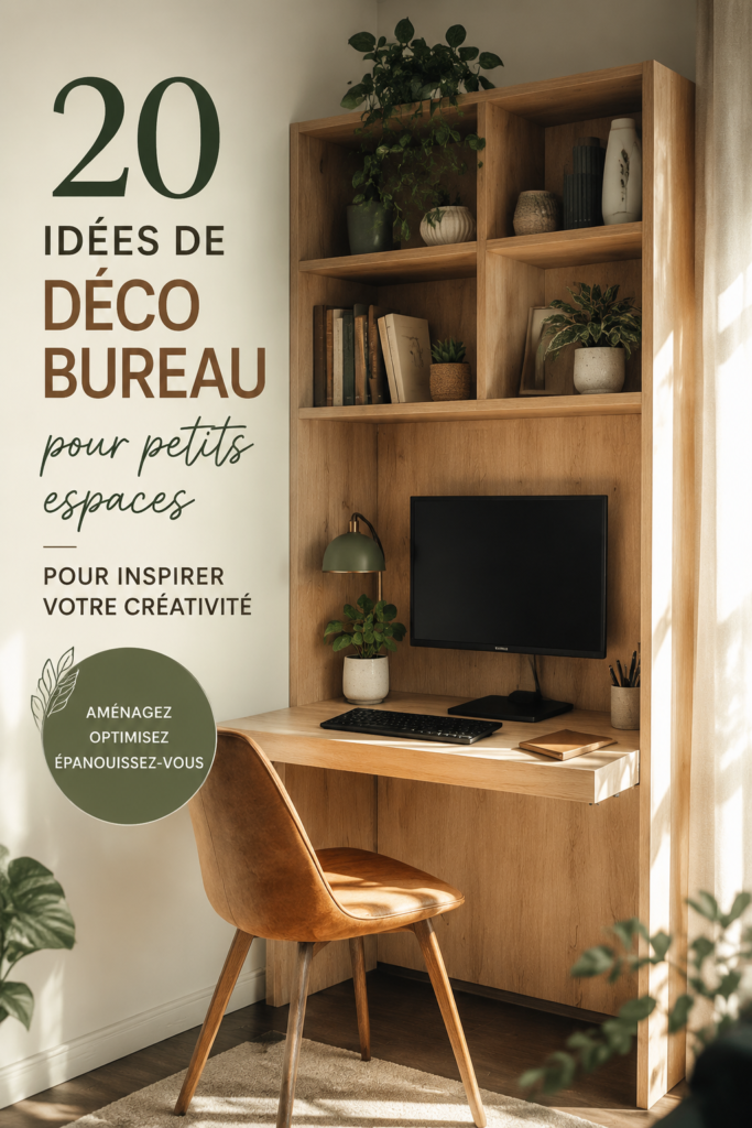 Un petit bureau bien décoré avec des plantes et des accessoires stylés
