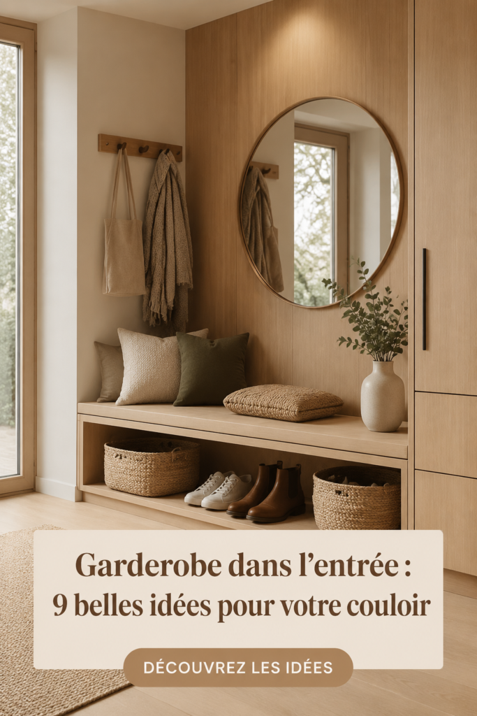 Entrée d'une maison décorée avec un meuble de rangement et des plantes.