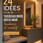 Un mur décoré avec des tasseaux en bois apportant chaleur et style à un intérieur