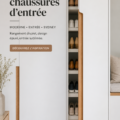 Un meuble à chaussures moderne dans une entrée accueillante, mettant en valeur son design élégant.