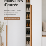 Un meuble à chaussures moderne dans une entrée accueillante, mettant en valeur son design élégant.