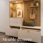 Meuble d'entrée sur-mesure moderne avec rangement intégré