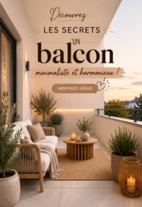Un balcon minimaliste avec des plantes décoratives et des meubles simples.