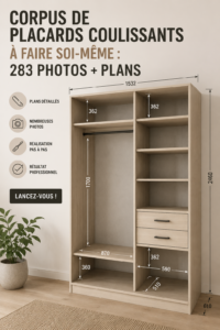 Un placard à portes coulissantes moderne dans une chambre bien décorée