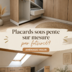 Placard sous pente sur mesure dans un intérieur chaleureux