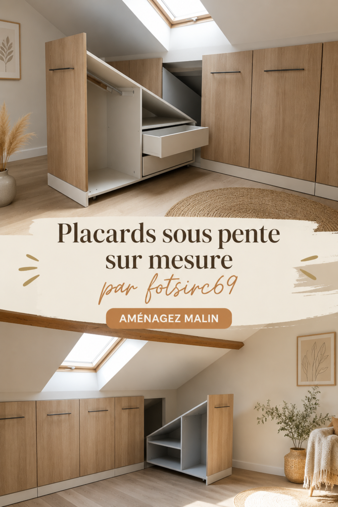Placard sous pente sur mesure dans un intérieur chaleureux