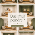 Un salon avec un mur récemment peint en couleur apaisante