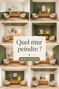 Un salon avec un mur récemment peint en couleur apaisante