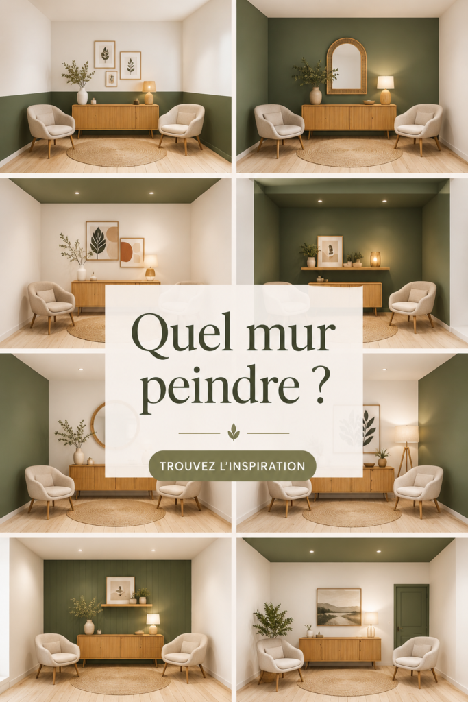 Un salon avec un mur récemment peint en couleur apaisante