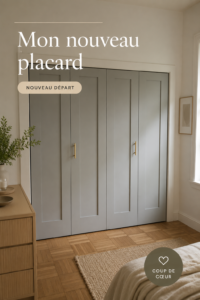 Un placard organisé avec des vêtements bien pliés et des accessoires bien rangés, reflétant une atmosphère accueillante.
